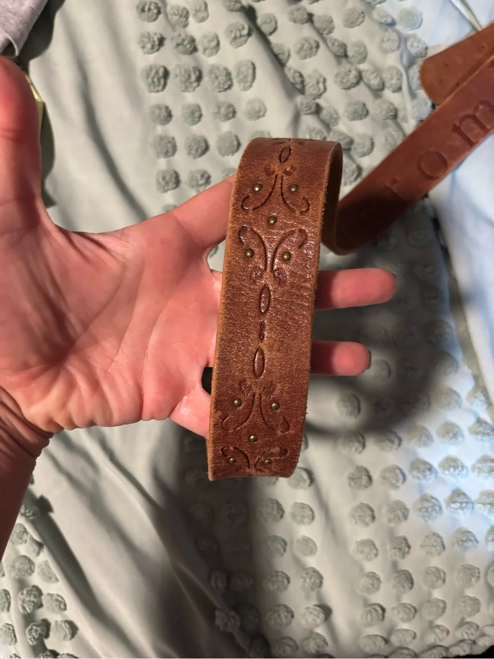 Vintage Abercrombie & Fitch Brown Leather Belt with Brass Buckle